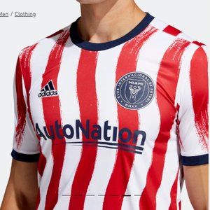 2021 Inter Miami FC Americana Pre-Match Jersey Adidas MLS Soccer Red/White NEW